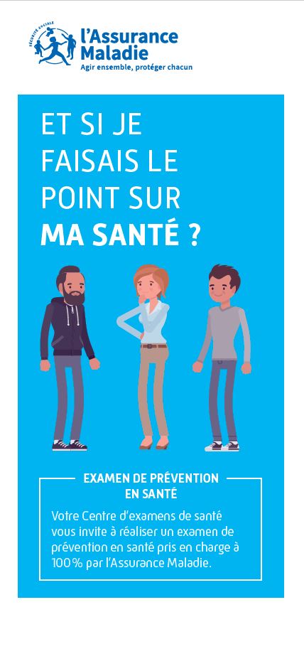 Flyer : un examen gratuit de prévention en santé - Vesoul - Besançon - Dole