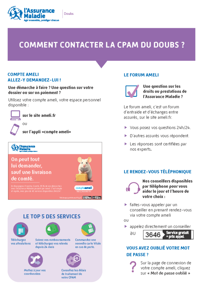 comment contacter la cpam