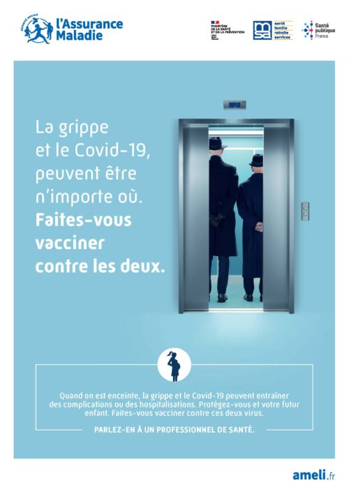 Affiche 2023 - Vaccination grippe/ Covid femme enceinte