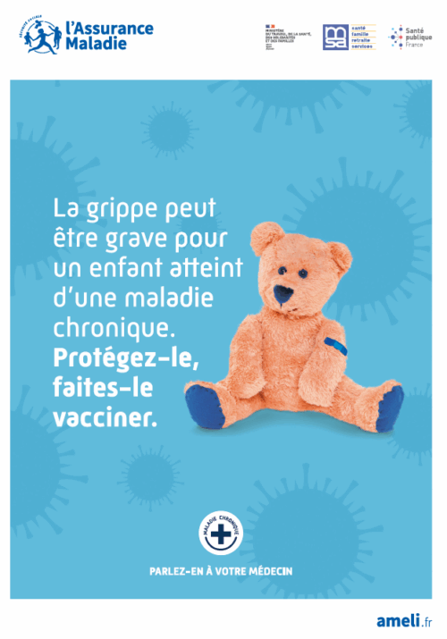 Affiche 2025 - Vaccination grippe enfant - Maladie chronique