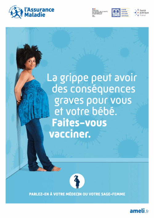 Affiche 2025 - Vaccination grippe femme enceinte