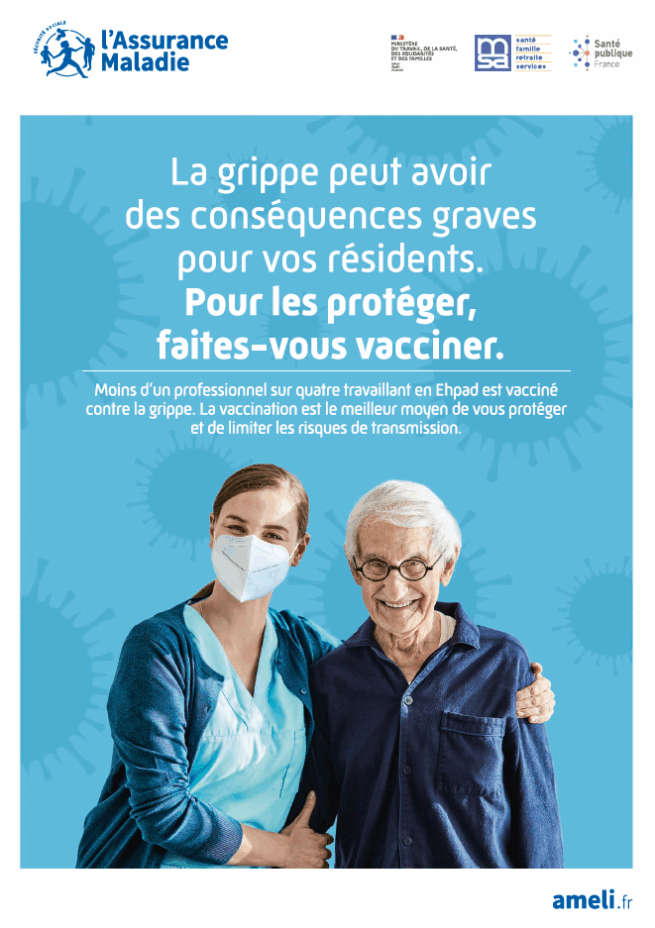 Affiche 2025 - Vaccination grippe résidents Ehpad
