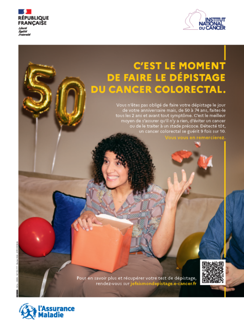 Affiche dépistage du cancer colorectal (femme)