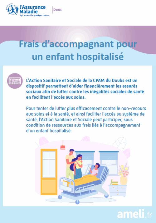 Flyer - Frais d’accompagnant pour un enfant hospitalisé