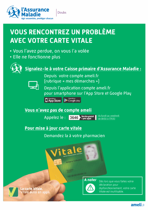 Affiche- Problème avec la carte Vitale