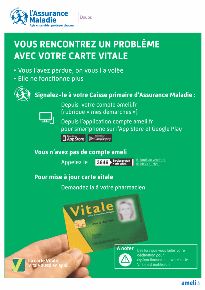 Affiche- Problème avec la carte Vitale