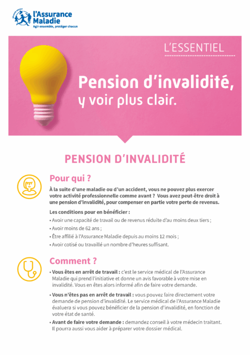 Flyer L'Essentiel : La pension d'invalidité