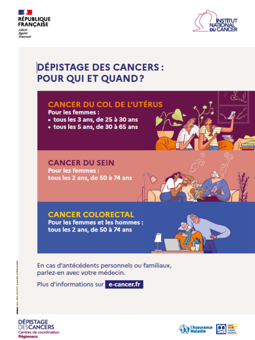 Affiche transverse dépistage des cancers