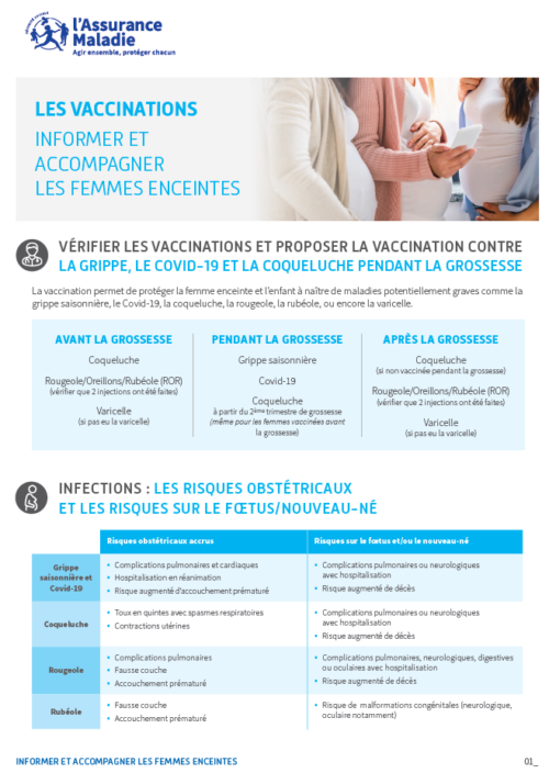 Mémo : vaccination femmes enceintes