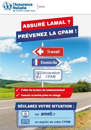 Affiche Frontaliers - Assurés LAMAL - Déclarez votre situation