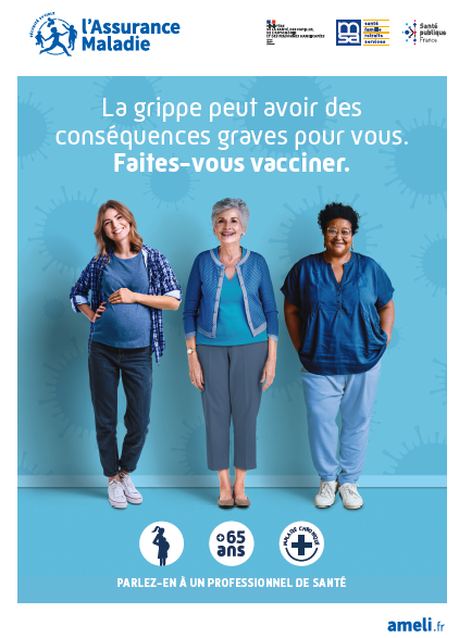 Affiche 2026 - Vaccination grippe femmes à risque